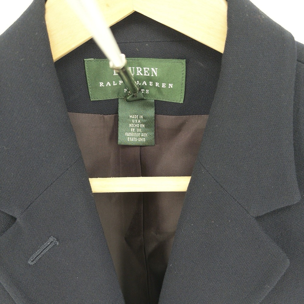 VTG Ralph Lauren Navy Blazer Royal Crest Gold Button Double Breasted Wool * 12P - Picture 8 of 12